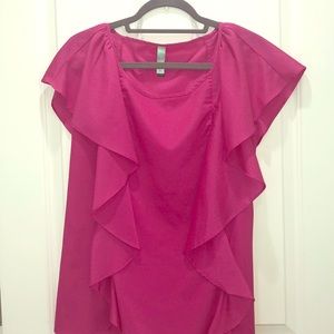 Fuchsia tank/blouse with flowy front & back detail